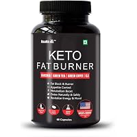Healthvit Keto Fat Burner Formulated in USA with Garcinia, Green Tea, Green Coffee, CLA - 60 Capsules