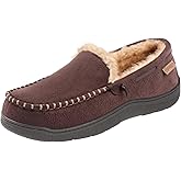 Zigzagger Men's Moccasin Slippers Memory Foam House Shoes, Indoor and Outdoor Warm Loafer Slippers