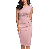 Miusol Women's Retro Ruffle Style Slim Work Pencil Dress