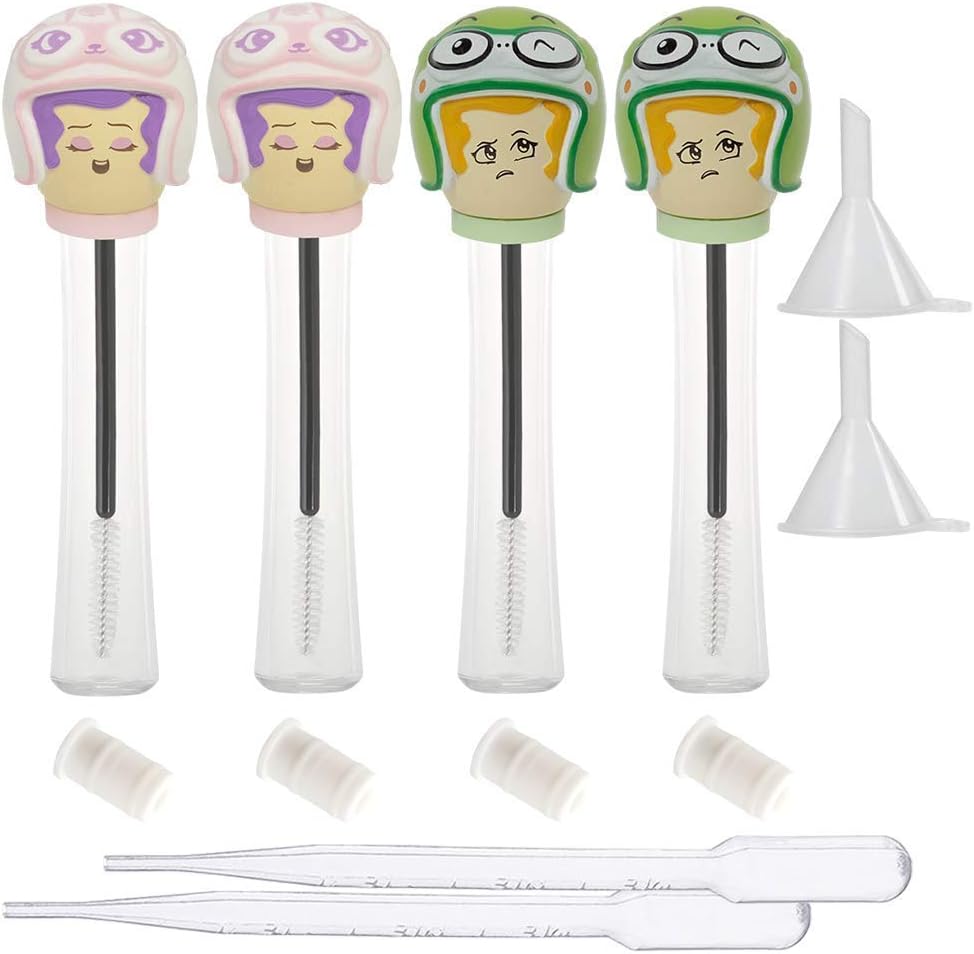 Empty Mascara Tube and Wand - 4pcs Bottles - eyes and eyebrows for Castor Oil Application Diy Kit
