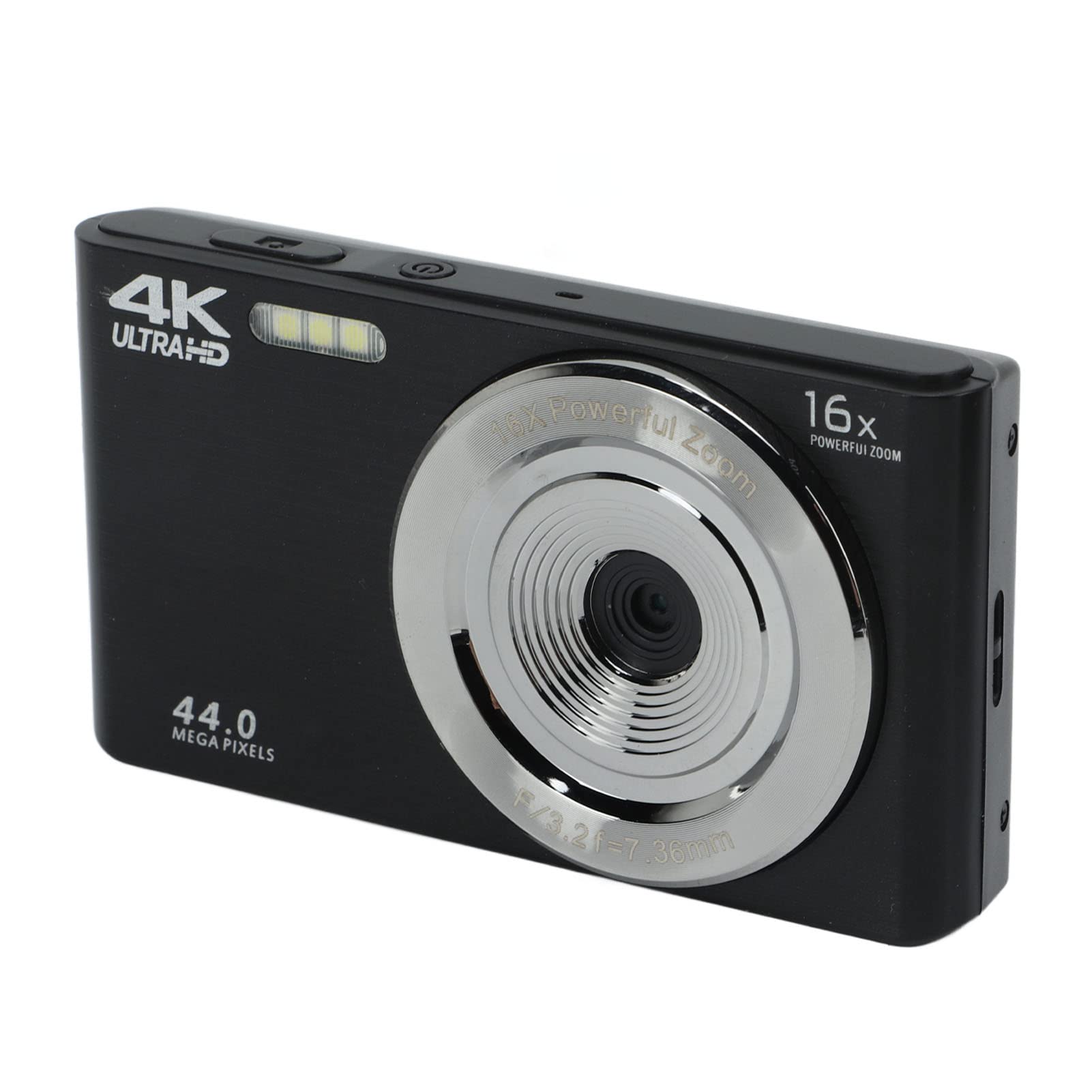 4K HD Camera, 16X Digital Zoom Camera 44MP Shockproof For Photography (Black)