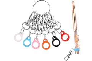 RIGHTWELL 6 PCS Lanyard Pen Holder Clips – Silicone & Metal Pen Holders for Badge Lanyards, Keychains, Pencils, Pens Not Incl