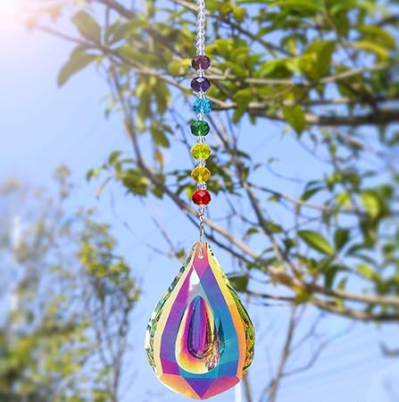 Nice Dream Sonnenfänger mit Kristallanhängern fürs Fenster, Feng Shui Regenbogenmacher Kristall Kronleuchter Kristall Prismen
