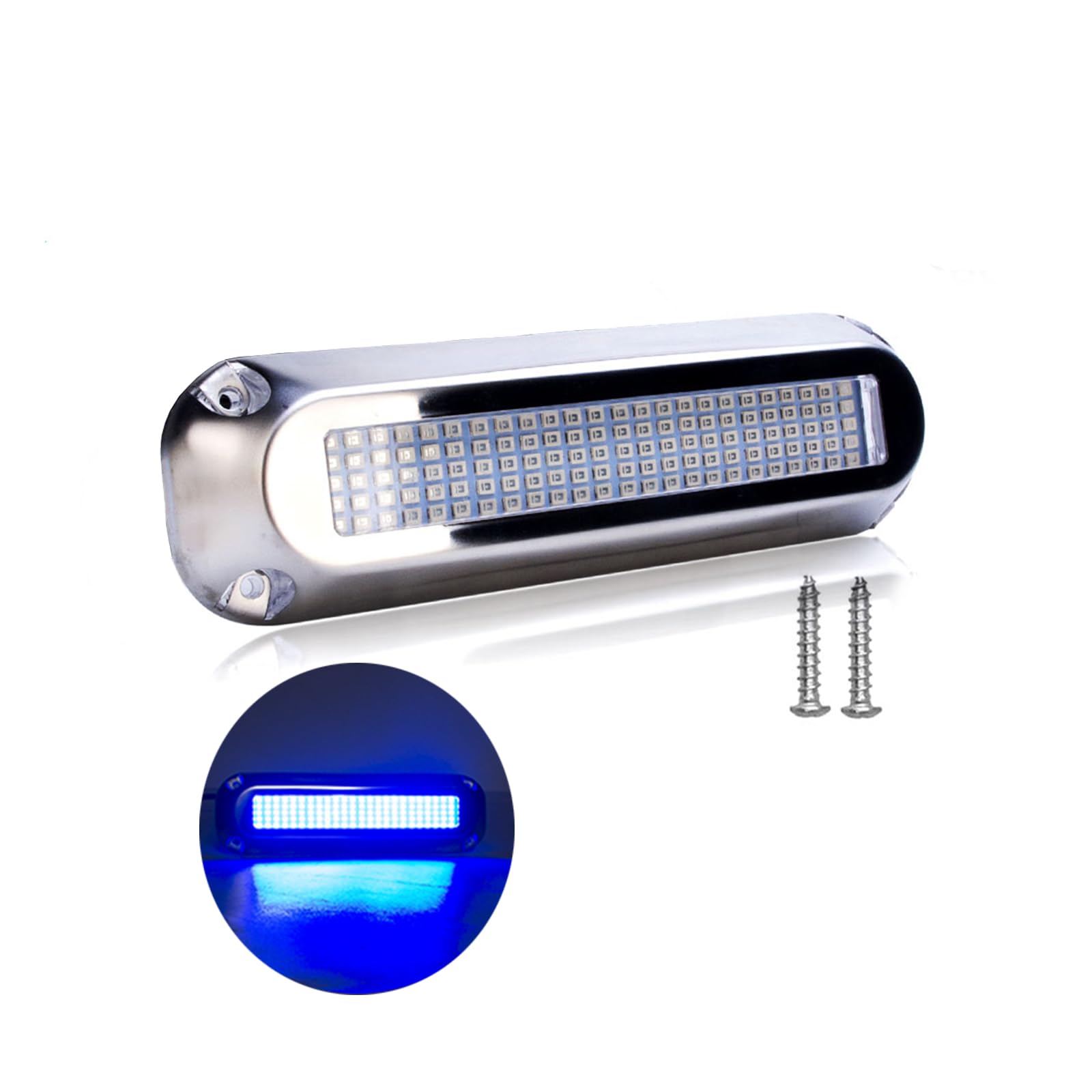 KOVNISE LED Underwater Light for Boats 316 Stainless Steel Boat Transom Mount Light, Waterproof LED Lights/Marine Lights 10-30V，for Stern Interior Navigation Deck Courtesy Night Fishing (Blue)