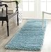 SAFAVIEH Milan Shag Collection Accent Rug - 2' x 4', Aqua Blue, Solid Design, Non-Shedding & Easy Care, 2-inch Thick Ideal for High Traffic Areas in Entryway, Living Room, Bedroom (SG180-6060)