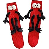 Jwqqwdza Funny Magnetic Holding Hands Feet Socks for Kids, Crazy Silly Tube Socks for Toddler Baby Girl Boy 3-13 Years