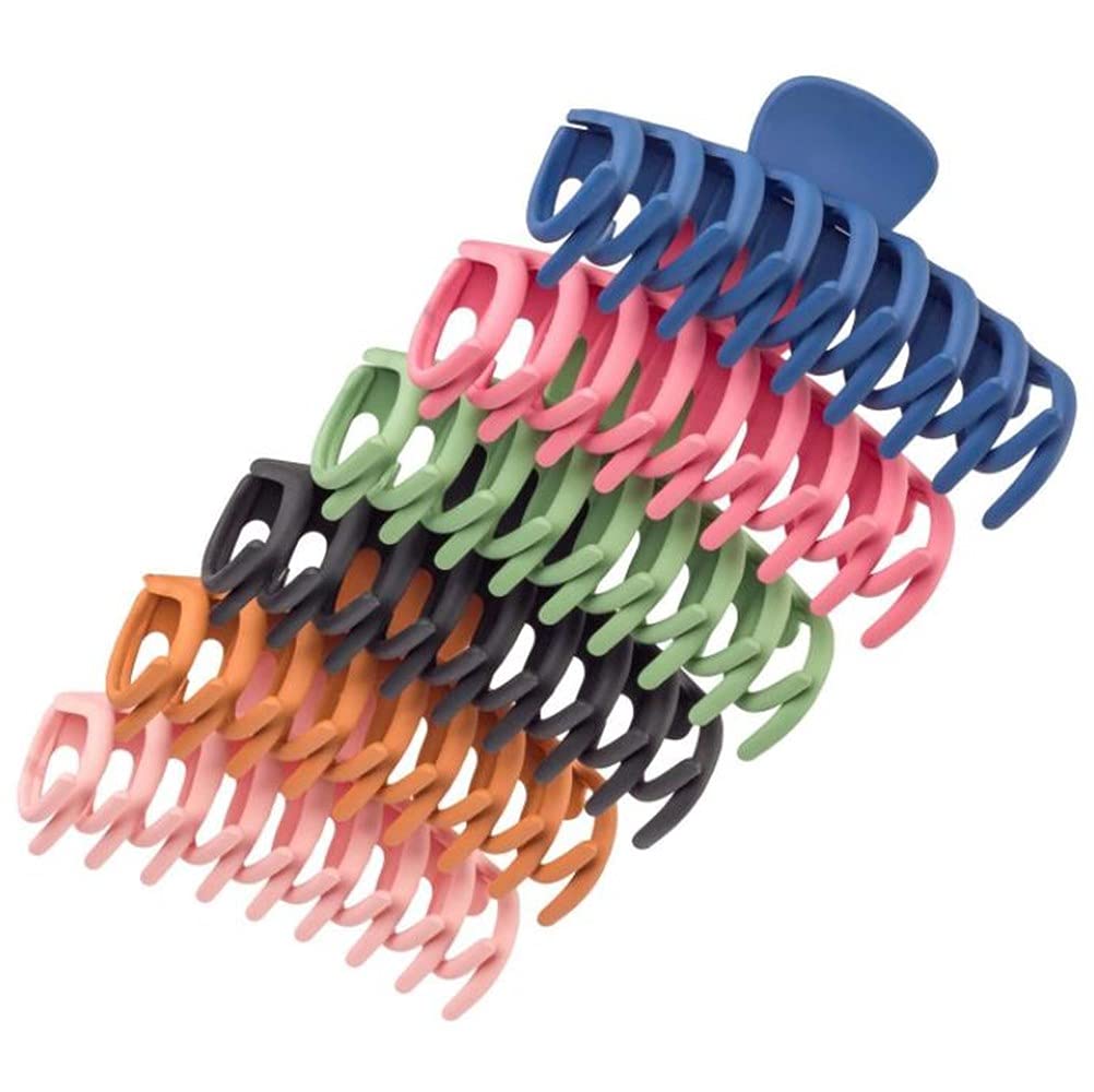 Voarge 6 Pieces Hair Claw Clips, 4.3 Inches Non-Slip Large Hair Clips for Women and Girls Thick Hair, Jumbo Hair Clips with Strong Grip, Colourful Matte Big Jaw Clips, 6 colors