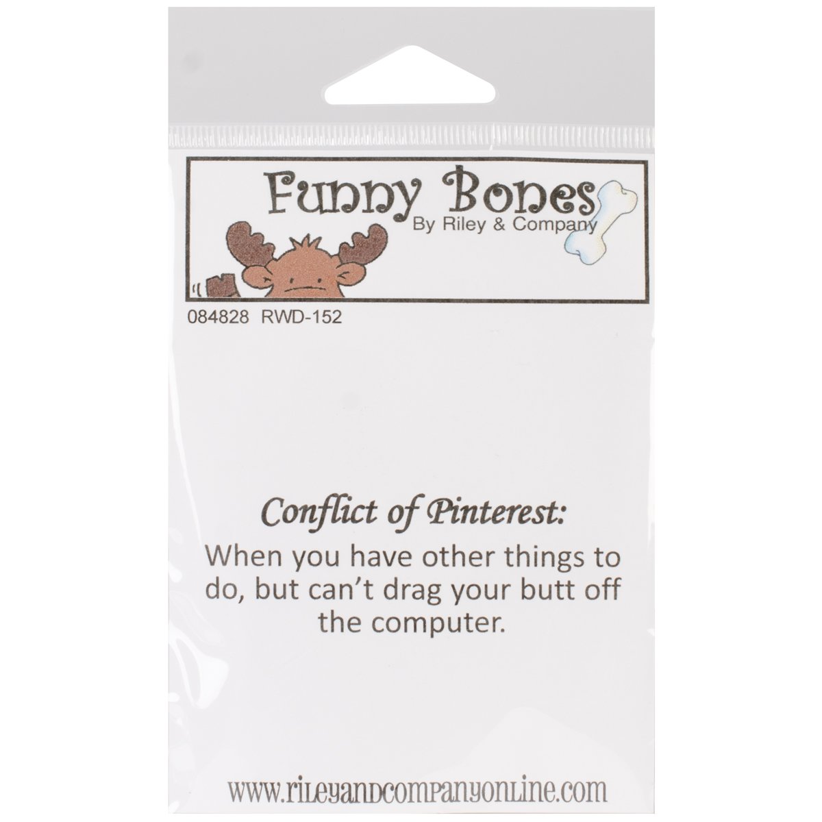 Riley & Company Funny Bones Cling Stamp 2 x 1.25-inch, Conflict of Pinterest