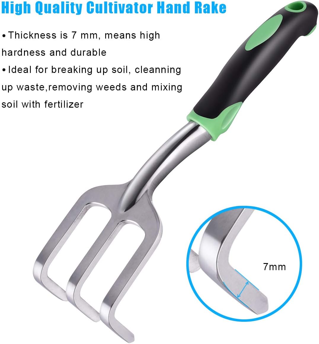 ZUZUAN Garden Tool Set, 3 Pack Garden Hand Shovels Aluminum Alloy Garden Trowels with Ergonomic Rubberized Non-Slip Grip, Included Trowel, Transplant Trowel and Cultivator Hand Rake : Garden & Outdoor