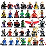 34pcs/lot Marvel DC Super Heroes Minifigures Avengers Iron Man Batman Building Blocks Sets Model Bricks Toys