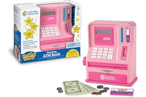 Learning Resources Teaching ATM Bank, Pink, 32 Pieces