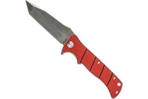 BUBBA Sculpin Compact Liner Lock Folding Pocket Knife with G-10 Handle, Tanto Style Blade, Pocket Clip and Lanyard Hole for Secure EDC Carry