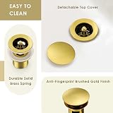 Peppermint Brushed Gold Pop Up Slotted Basin Waste with Overflow view 7