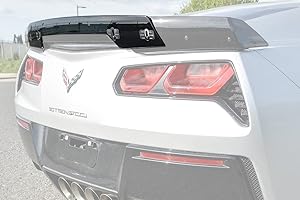 EXTREME ONLINE STORE Replacement for 2014-2019 Chevrolet Corvette C7 | Z06 Z07 Stage 3 Style Rear Trunk Center Wickerbill Spoiler (Smoke Tinted)