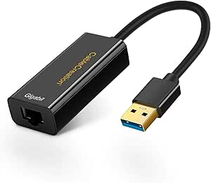 CableCreation USB Ethernet Adapter, USB 3.0 to 10/100/1000 Gigabit Wired LAN Network Adapter Compatible for Windows, MacBook, macOS, Mac Pro Mini, Laptop, PC and More