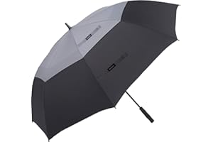 Doubwell golf umbrella large size 68 inches air vent double canopy windproof automatic straight rain umbrellas (grey/black)