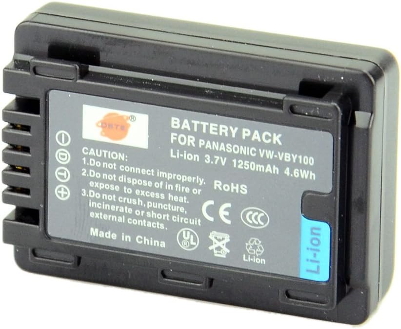 DSTE 2pcs VW-VBY100 Replacement Li-ion Battery + Charger DC106U for Panasonic HC-V110, HC-V110K, HC-V110G, HC-V201, HC-V201K - Image 4
