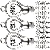 DOITOOL Antique Hollow Out Light Bulb Pendant Charm 1.22 Inch Alloy Silver Vintage Charms for Diy Jewelry Making Necklace Bracelet Craft Accessories