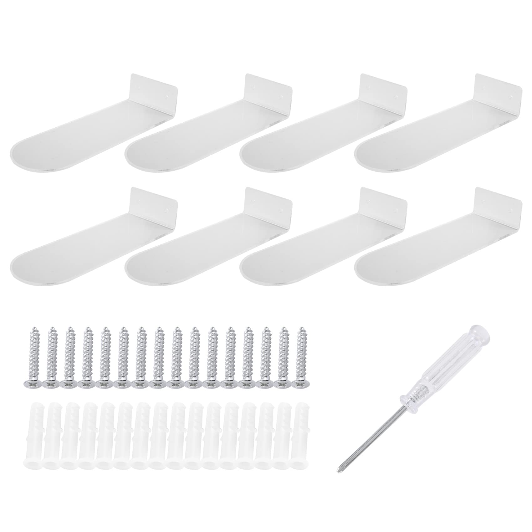 Hopbucan Floating Shoe Display Shelves for Wall Mount 8,Clear Acrylic Floating Shelves for Showcase Sneaker Collection