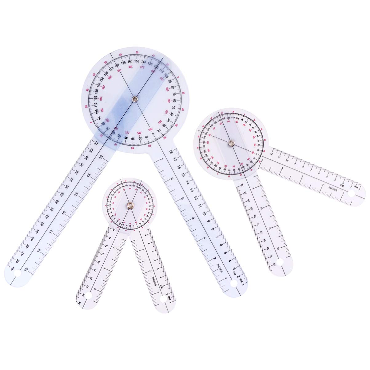 VILLCASE 3PCS Medical Goniometer, Medical Joint Measuring Ruler Doctor Goniometer Multi- Ruler Goniometer 360 Degree Measuring Goniometerr