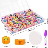 DTYDECLE 480Pcs Polymer Clay Beads 24 Styles Fruit Flower Heart Mushroom Charms view 2