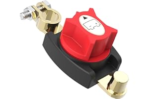 Hilictokt Top Post Battery Disconnect Switch, On/Off Battery Power Cut Off Switch 275A 12V-48V for Automotive, RV, Marine, Truck, Boat(2025 New)
