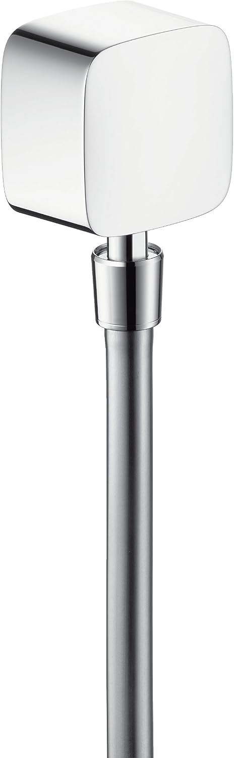 hansgrohe 27414000 Fix Fit Wall Outlet Hose Connection with Non-Return Valve - Chrome (150-Piece), 15mm / ½ inch