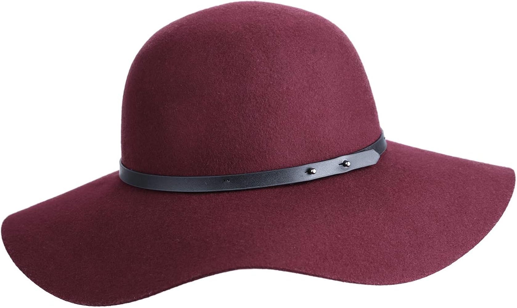 burgundy wool floppy hat