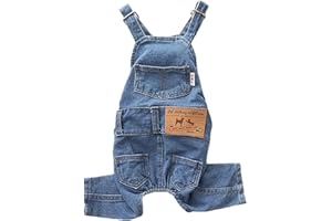 MuYaoPet Dog Denim Jumpsuit Costumes Cat Pet Jean Overalls Clothes For Yorkie Bulldog