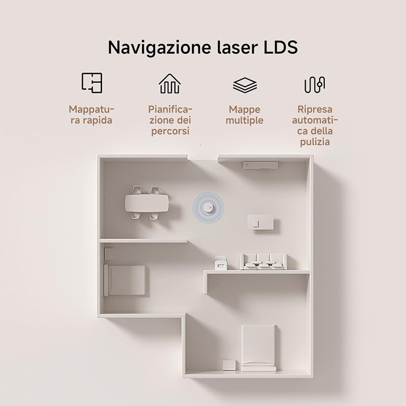 H50 Robot aspirapolvere con lavaggio e panno sollevabile, 10000 Pa