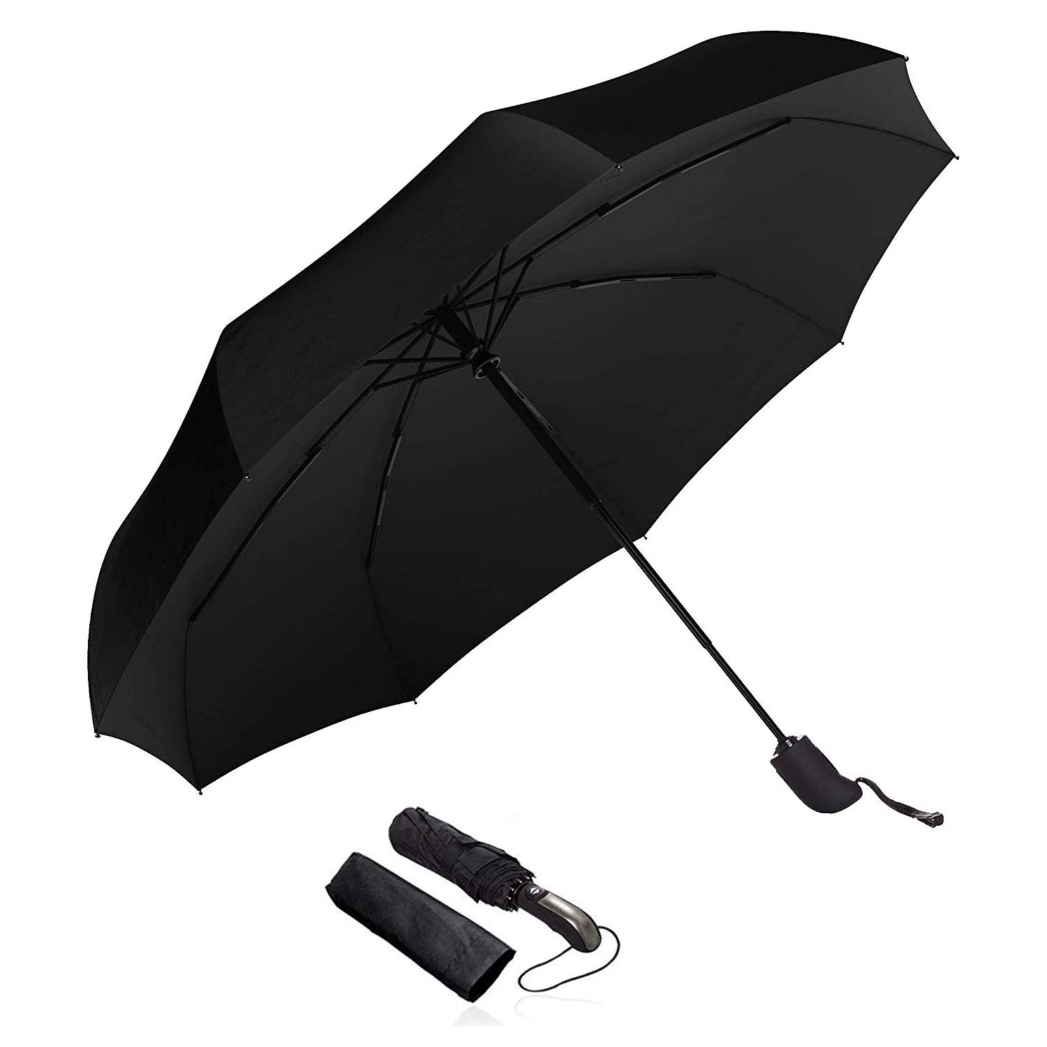 Auto Open/Close Multiple Colors Windproof Black Umbrella Compact Travel