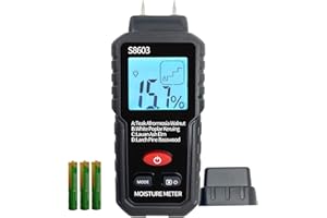 SOONKODA 0-99.9% Pin Type digital wood moisture meter for firewood,Wood Humidity Tester Woodworking,Wood moisture reader gauge detector with backlight for carton,paper,timber