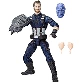 Marvel Legends Series Avengers Infinity War 6-inch Captain America | Marvel Legends Avengers 6 Inch Action Figure BAF Thanos - Captain America
