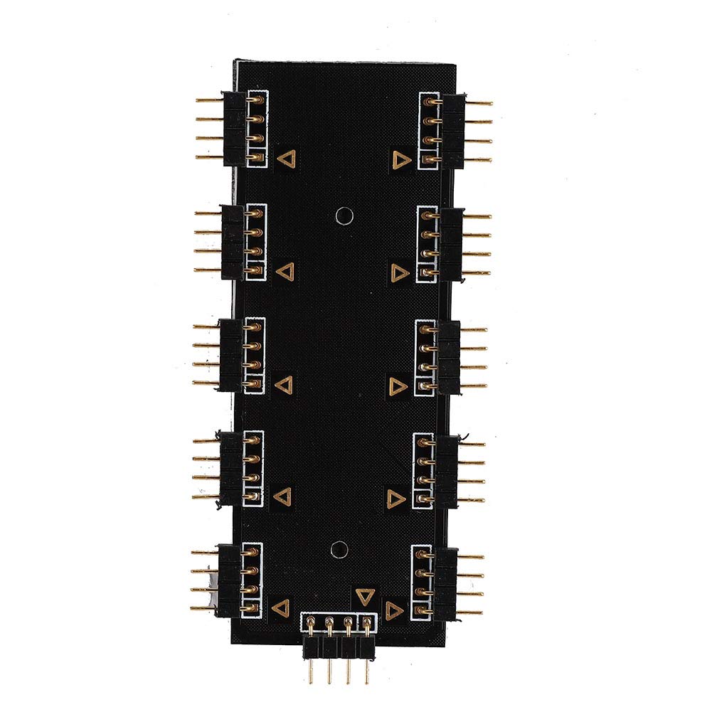 10-Channel Computer Colour Hub, for PC desktop computer motherboard with Extension Cable Motherboard Colour Fan Computer Accessories(12V 4Pin)