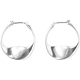 Lucky Brand Silver-Tone Modern Twist Hoop Earrings