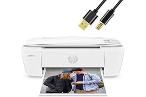NEEGO HP DeskJet Wireless Color Inkjet Printer All-in-One with LCD Display - Print Scan Copy and Mobile Printing Ultra Compact 6 ft Printer Cable, Standard, H102, White