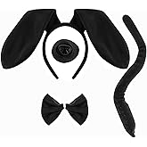Hapdoo Dachshund Dog Costume Set, Dog Ears Headband Tail Bow Tie Nose Dachshund Gifts, Puppy Animal Ears Costumes Party Accessories for Women Girls