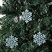 Sea Team Plastic Christmas Glitter Snowflake Ornaments Christmas Tree Decorations, 4-inch, Set of 36, Babyblue