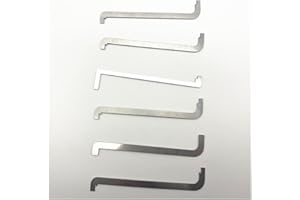 BSHHJIL 6-Piece Locksmith Tool Kit - Silver Double Head Tension Wrench - Lock Picking Tools