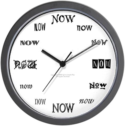Amazon Com Cafepress Now Wall Clock B W Unique Decorative 10