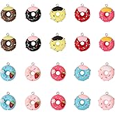 Honbay 20PCS Resin Food Charms Pendant Dainty Sweet Donut Pendant Cute Simulated Food Tiny Pendants Bead Charms for Keychains Earrings Bracelets Necklaces Jewelry Making and DIY Crafts - 10 Styles