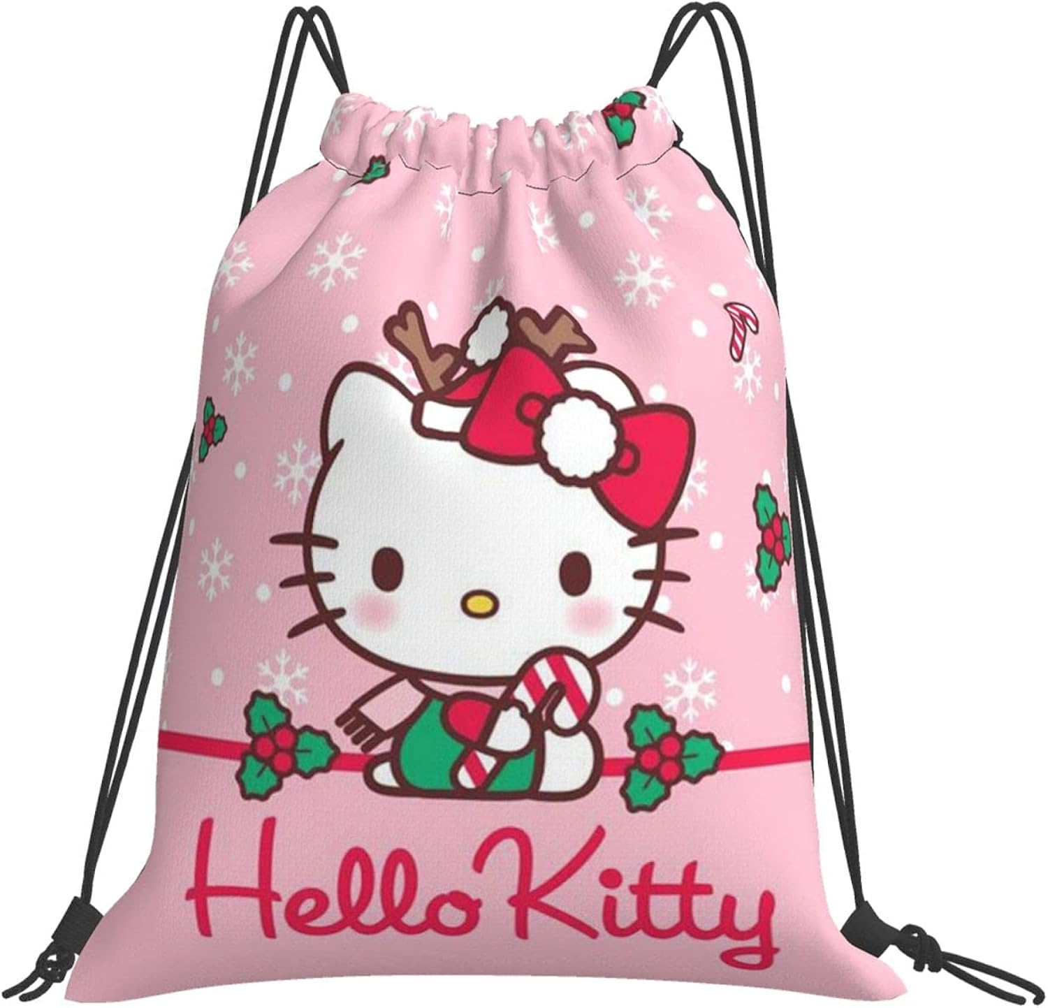 Cute Hello Kitty Drawstring,Backpack Bag,Sport Gym Sack Pack for