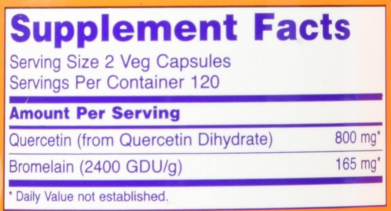 Now Foods Quercetin with Bromelain, Veg-Capsules,480 (2 Pk X 240): Health & Personal Care