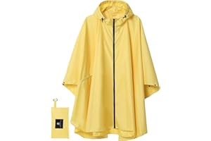 SaphiRose Unisex Rain Poncho Waterproof Raincoat Hooded for Adults Women with Pockets
