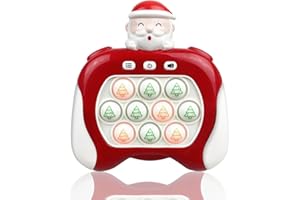 Anditoy Christmas Pop Quick Push Game, Handheld Light up Bubble Fidget Game Toy for Kids Boys Girls Teens Christmas Stocking Stuffers Gifts