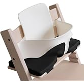 COZYKIDS Tripp Trapp Compatible Baby Cushion | Waterproof High Chair Cushion | Soft Foam Padding (Black, Baby)