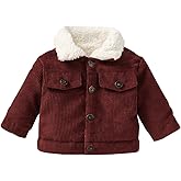 Noubeau Baby Boys Girls Corduroy Jacket Kids Toddler Sherpa Lined Top Lapel Button Down Thicked Warm Coat Winter Outerwear