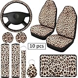 10 Pieces Leopard Print Car Decorations, Includes