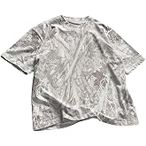 RoseSeek Men's Camo Baggy T Shirts Short Sleeve Crewneck Drop Shoulder Summer Tops