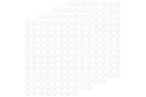 DARLINGAO Self-Adhesive Screw Hole Stickers, White PVC Cover Caps, Dustproof Waterproof Screw Covers for Wood Cabinet, Furniture, Table, Drawer, Wardrobe (384pcs, 15mm)